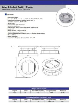 Imagem de Mini Caixa C/ 2 Tomadas 20a Redonda Para Móveis - Preto