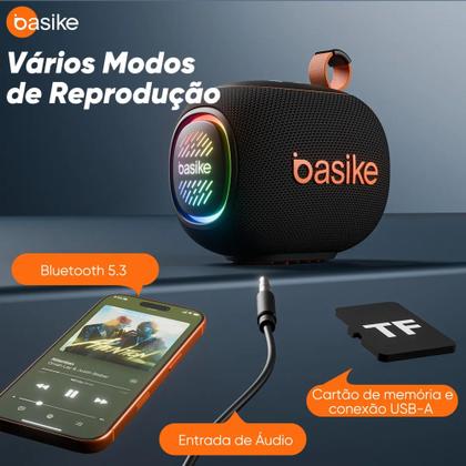 Imagem de Mini Caixa De Som Bluetooth Portátil Sem Fio Tws Estéreo Potência 8W Com Rgb E Led À Prova D'água