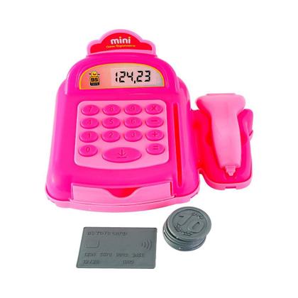 Imagem de Mini Caixa Registradora Rosa com Moedas, Cartão Sortido
