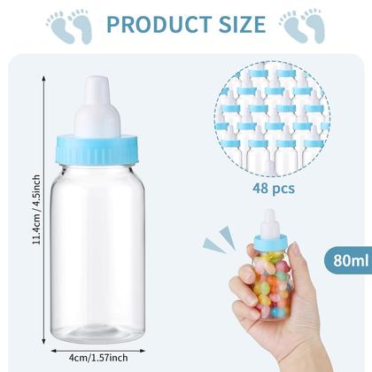 Imagem de Mini Caixas de Doces de Plástico para Bebê - 48 Unidades - 11,4cm