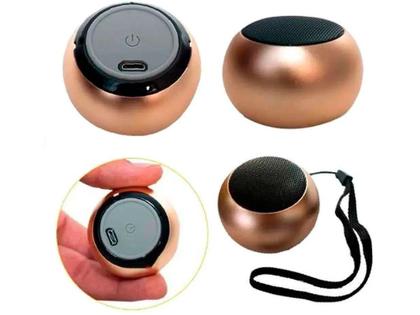 Imagem de Mini Caixinha de Som 3w Bluetooth Portátil Mini Speaker Amplificada Metal - Rosa - Altomex