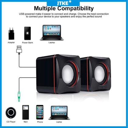 Imagem de Mini Caixinha De Som Alto Falante Potente Usb P2 Para Computador Pc Notebook