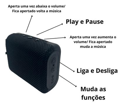 Imagem de Mini Caixinha de Som GO03 Cartão/pendrive/rádio/blueooth Cores Diversas