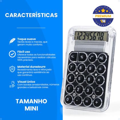 Imagem de Mini Calculadora De Bolso Colorida 8 Dígitos Escolar Fofa