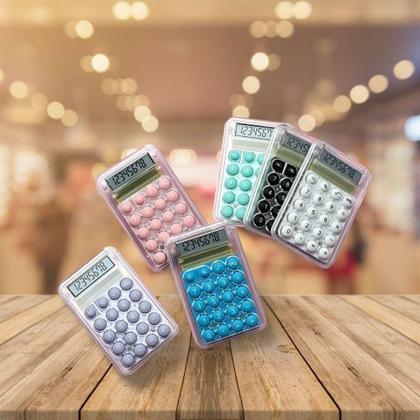 Imagem de Mini Calculadora De Cores Doces De Papelaria Eletrônica Multifuncional ABS