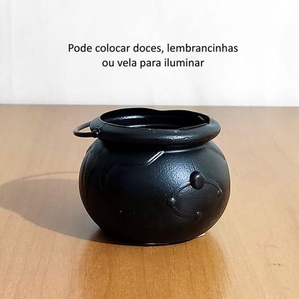 Imagem de Mini Caldeirão Preto dia das Bruxas Decoração de Mesa e Porta Doces