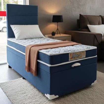 Imagem de Mini Cama Box Baú Suede 70X150cm - Genki Kenko Colchões