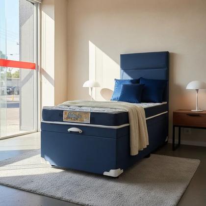 Imagem de Mini Cama Box Baú Suede 70X150cm - Genki Kenko Colchões