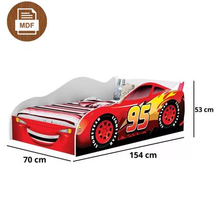 Imagem de Mini Cama Carro 1,50 Infantil Vermelha Relâmpago MacQueen Criança