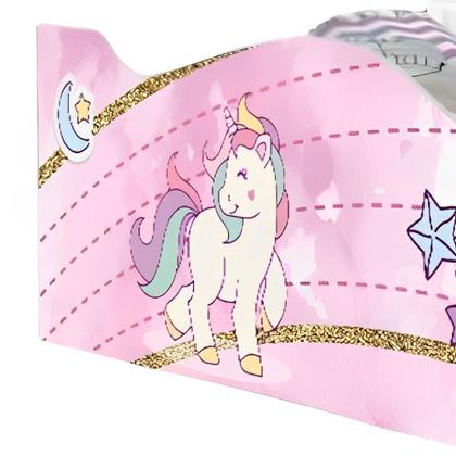 Imagem de Mini Cama Infantil 157,5x72,5cm com Proteção Lateral Personagens Unicórnio K02 - D Rossi