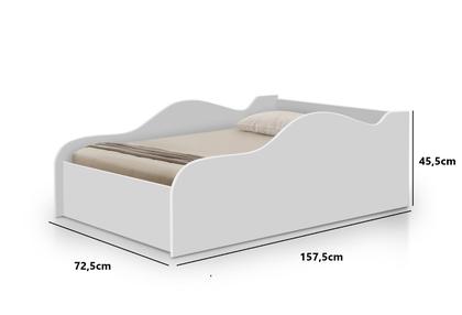 Mini Cama Infantil Branca MDF Para Quarto De Menina e Menino Cama Baixa Proteção Lateral Unissex - Mini Me Artigos Imagem de Mini Cama Infantil Branca MDF Para Quarto De Menina e Menino Cama Baixa Proteção Lateral Unissex