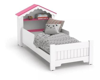 Imagem de Mini Cama Infantil Casinha Princesa Branco/Rosa Quarto - Ofertamo