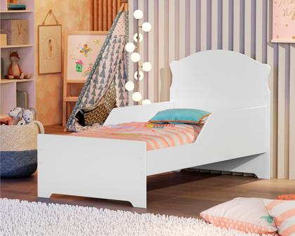 Imagem de Mini Cama Infantil com Auxiliar Branco Deluxe