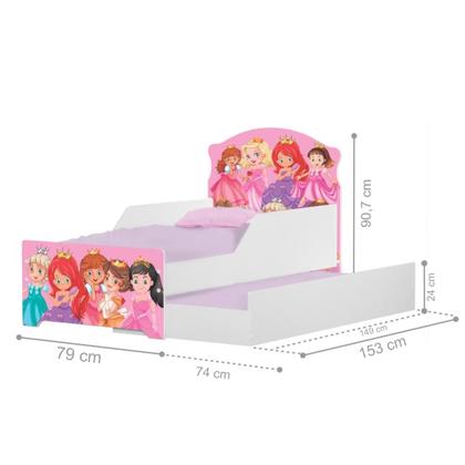 Imagem de Mini Cama Infantil com Auxiliar Pop Princess