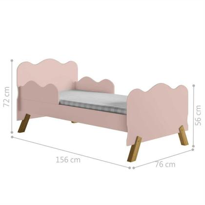 Imagem de Mini Cama Infantil com Proteção Lateral Cambel Móveis Rosa