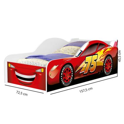 Imagem de Mini Cama Infantil Juvenil Carro Com Proteção Lateral Adesivada MDF Design Moderno Para Quarto