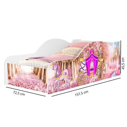 Imagem de Mini Cama Infantil Juvenil Carro Com Proteção Lateral Adesivada MDF Design Moderno Para Quarto