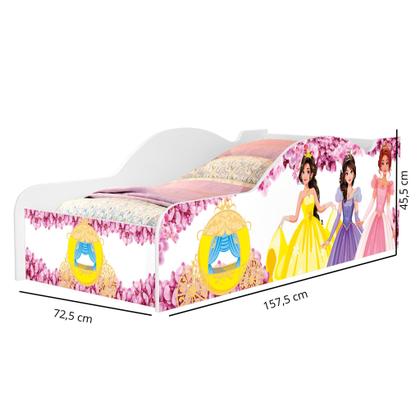 Imagem de Mini Cama Infantil Juvenil Carro Com Proteção Lateral Adesivada MDF Design Moderno Para Quarto