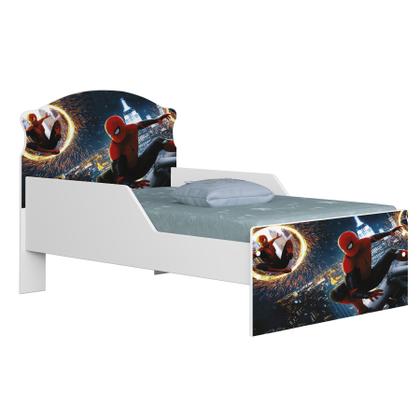 Imagem de Mini Cama Infantil Livia Adesivada Para Quarto MDF Com Proteção Lateral Com Comoda 4 Gavetas 1 Sapateira Design Moderno