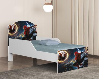 Imagem de Mini Cama Infantil Livia Adesivada Para Quarto MDF Com Proteção Lateral Com Comoda 4 Gavetas 1 Sapateira Design Moderno
