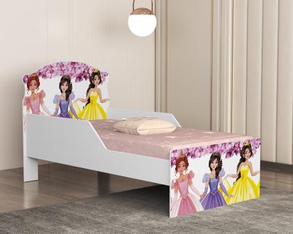 Imagem de Mini Cama Infantil Livia Adesivada Para Quarto MDF Com Proteção Lateral Com Comoda 4 Gavetas 1 Sapateira Design Moderno