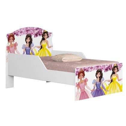 Imagem de Mini Cama Infantil Livia Adesivada Para Quarto MDF Com Proteção Lateral Com Comoda 4 Gavetas 1 Sapateira Design Moderno