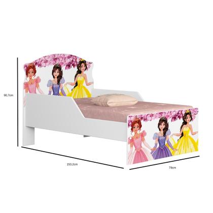 Imagem de Mini Cama Infantil Livia Adesivada Para Quarto MDF Com Proteção Lateral Com Comoda 4 Gavetas 1 Sapateira Design Moderno