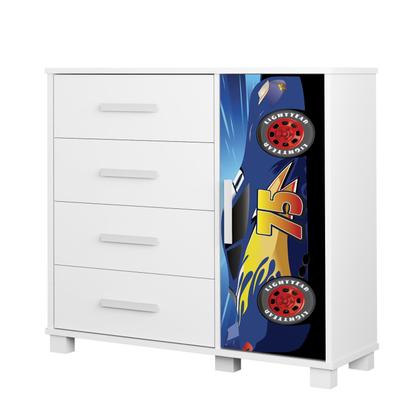 Imagem de Mini Cama Infantil Livia Com Proteção Lateral MDF Comoda 4 Gavetas 1 Sapateira Design Moderno