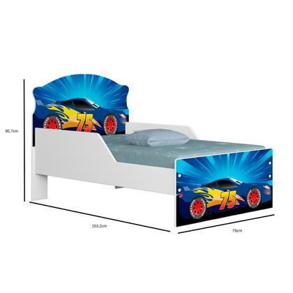 Imagem de Mini Cama Infantil Livia Com Proteção Lateral MDF Comoda 4 Gavetas 1 Sapateira Design Moderno