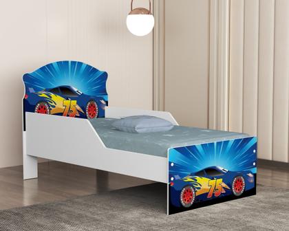 Imagem de Mini Cama Infantil Livia Com Proteção Lateral MDF Comoda 4 Gavetas 1 Sapateira Design Moderno