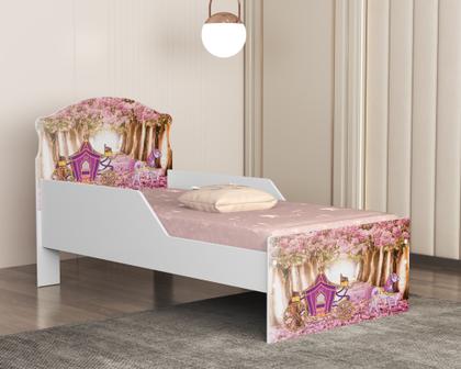 Imagem de Mini Cama Infantil Livia Com Proteção Lateral MDF Comoda 4 Gavetas 1 Sapateira Design Moderno