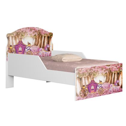 Imagem de Mini Cama Infantil Livia Com Proteção Lateral MDF Comoda 4 Gavetas 1 Sapateira Design Moderno