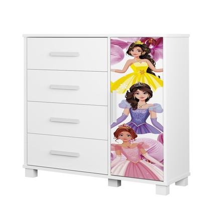 Imagem de Mini Cama Infantil Livia Com Proteção Lateral MDF Comoda 4 Gavetas 1 Sapateira Design Moderno