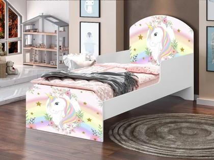 Imagem de Mini Cama Infantil para meninas com Colchão Unicórnio