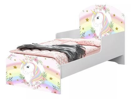 Imagem de Mini Cama Infantil para meninas com Colchão Unicórnio