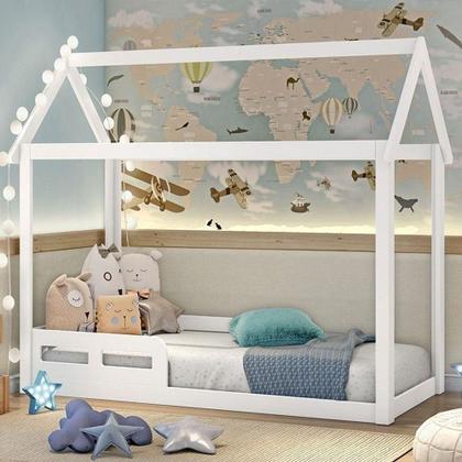 Mini Cama Montessoriana Analu Branco Acetinado - Carolina - CAROLINA BABY Imagem de Mini Cama Montessoriana Analu Branco Acetinado - Carolina