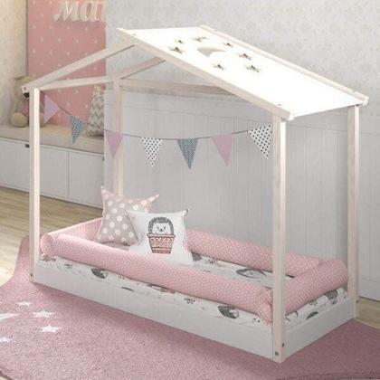 Imagem de Mini Cama Montessoriana Infantil Montessoriana Infantil Montessoriana Sky Espresso Móveis Branco Giz