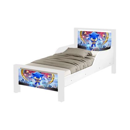 Imagem de Mini Cama Montessoriana Infantil Sonic Adesivada com Colchão