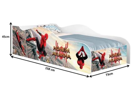 Imagem de Mini Cama Para Quarto De Criança Homen Aranha Com Proteção Lateral MDF Com Colchão