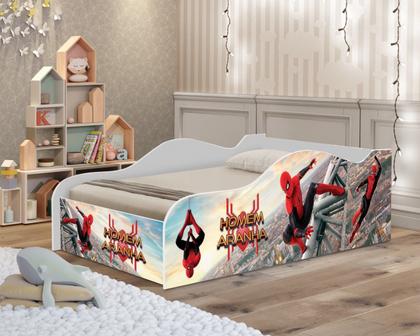 Imagem de Mini Cama Para Quarto De Criança Homen Aranha Com Proteção Lateral MDF Com Colchão