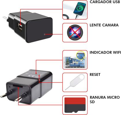 Imagem de Mini Camera Escondida Wifi Formato Carregador de Celular Tomada Z15 Filmadora Segurança Secreta Full HD