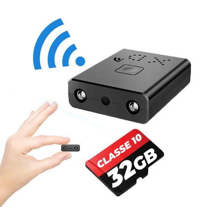 Imagem de Mini Câmera Escondida XD-2 Wifi + Memória 32GB Micro Filmadora Segurança Visão Noturna Full HD 