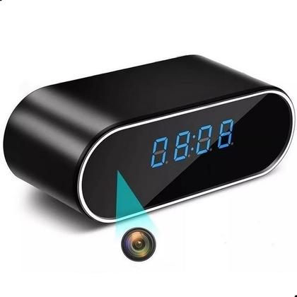 Imagem de Mini Câmera Escondida Z10 W-Fi Relógio Digital + Cartão 64GB Filmadora Secreta Visão Noturna