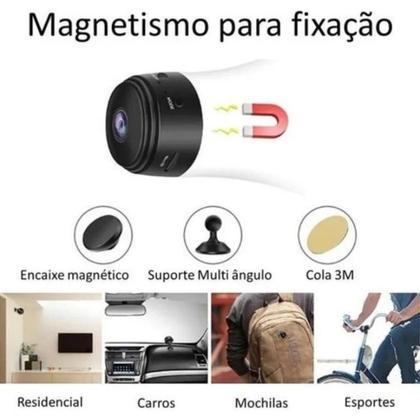 Imagem de Mini Câmera Espiã Grava Vídeo Faz Foto E Escuta Áudio App Cor Preta