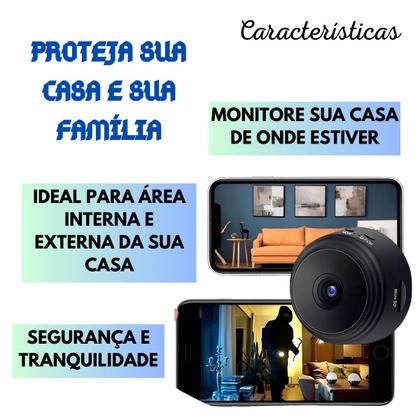 Imagem de Mini Câmera Espiã Portátil Discreta e Sem Fio Casa Segura (1 Unidade)