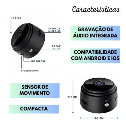 Imagem de Mini Câmera Espiã Portátil Discreta e Sem Fio Casa Segura (1 Unidade)