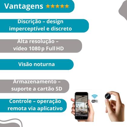 Imagem de Mini câmera espiã Wi-Fi IP A9 cartão SD grava voz entrega rá
