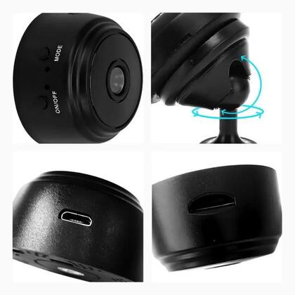 Imagem de Mini câmera espiã WiFi HD 1080P sem fio, câmera de vídeo escondida, pequena câmera de babá com visão noturna e movimento