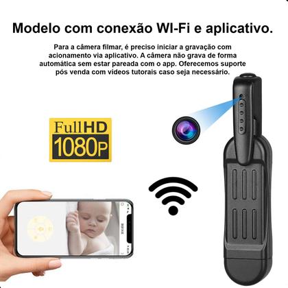 Imagem de Mini Câmera Secreta Caneta WI-FI Filmadora Full Hd 1080p Plug Bolso T18 Grava Vídeo Àudio Escuta