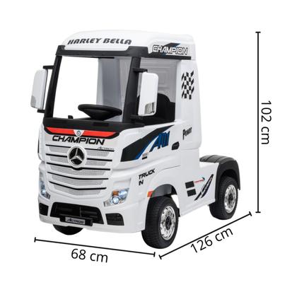 Imagem de Mini Caminhão Elétrico Mercedes Benz Actros Rodas Eva Infantil Licenciado Branco Importway Bw-119Eva